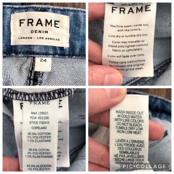 Frame Denim Flounce Flare Jean Crop High Rise Size 24 Copeland Blue Medium Wash - Picture 16 of 16